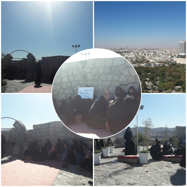 حضور طلاب بسیجی مدرسه در گلزار شهدای جبل النّور به مناسبت هفته دفاع مقدّس